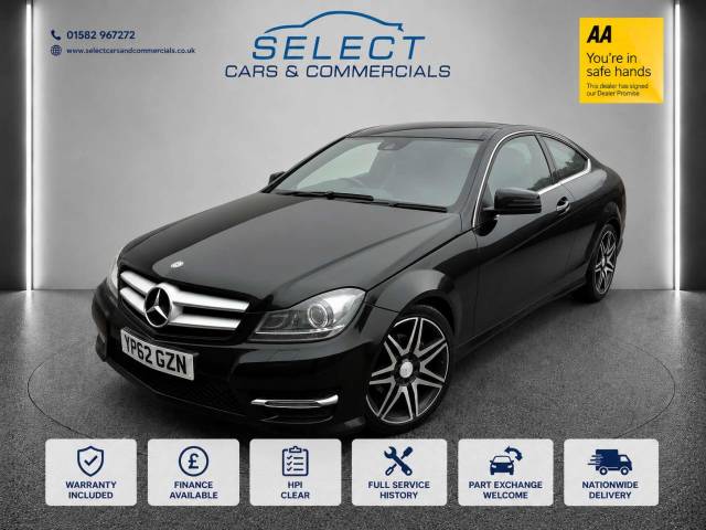 Mercedes-Benz C Class 2.1 C220 AMG Sport+ CDi BlueEfficiency Auto 2dr Coupe Diesel Black