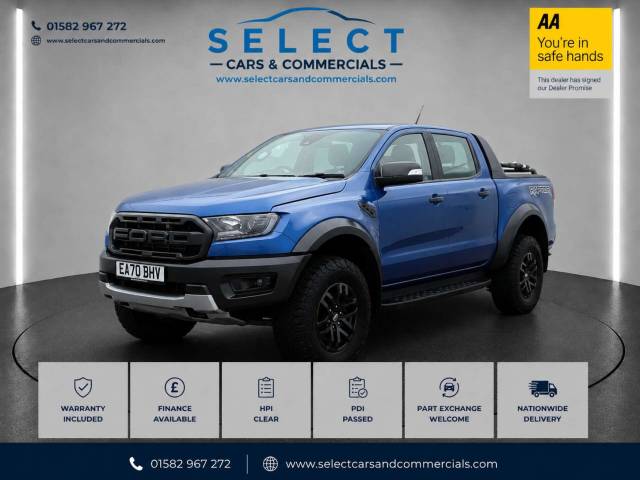 Ford Ranger 2.0 Ranger Raptor EcoBlue 4x4 Auto 4WD Pickup Diesel Blue